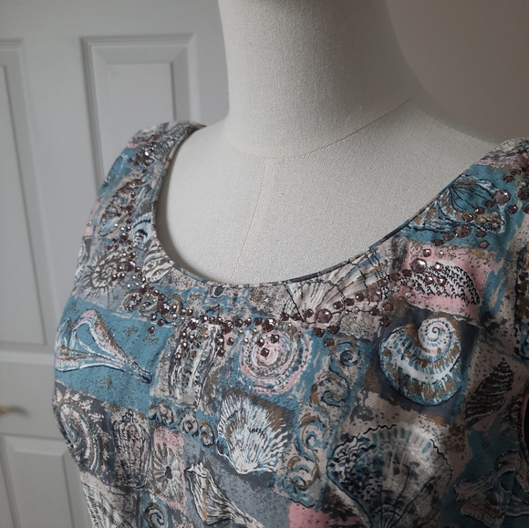 Vintage 1950s Sidney Kramer Seashell Dress - Picture 3 of 11